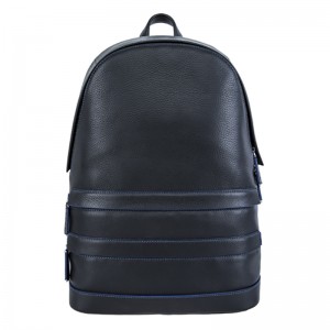 17SA-6739F低moq最高品質のステッチライン装飾されたフルグレインレザー男性レザーラップトップバックパックバッグ